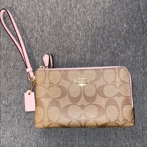 Coach khaki blossom wristlet